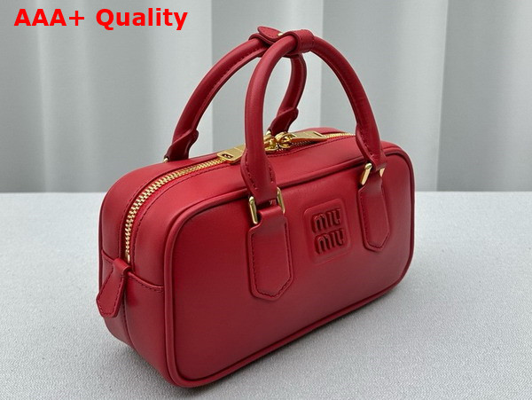 Miu Miu Small Arcadie Leather Bag in Red 5BB142 Replica