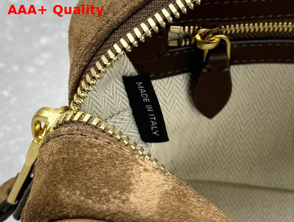 Miu Miu Small Arcadie Padded Suede Top Handle Bag in Cocoa Brown 5BB142 Replica