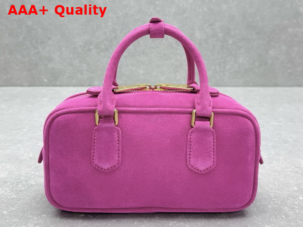 Miu Miu Small Arcadie Padded Suede Top Handle Bag in Powder Pink 5BB142 Replica