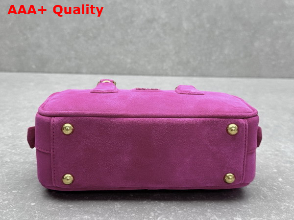 Miu Miu Small Arcadie Padded Suede Top Handle Bag in Powder Pink 5BB142 Replica