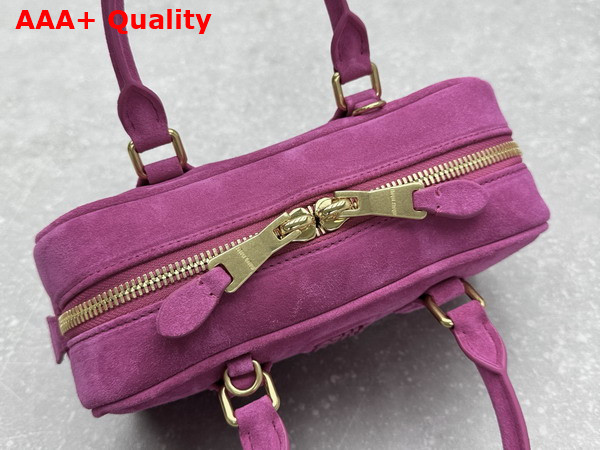 Miu Miu Small Arcadie Padded Suede Top Handle Bag in Powder Pink 5BB142 Replica