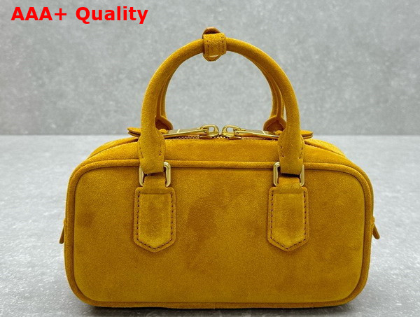 Miu Miu Small Arcadie Padded Suede Top Handle Bag in Whiskey 5BB142 Replica