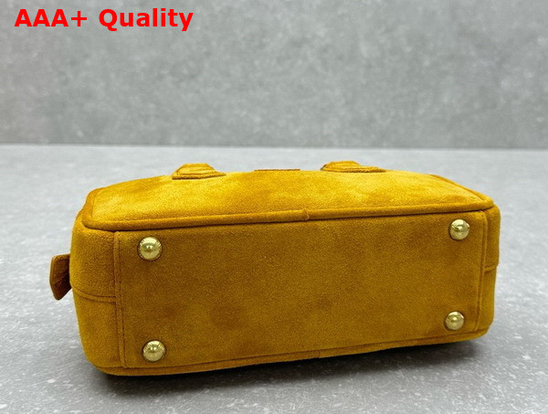 Miu Miu Small Arcadie Padded Suede Top Handle Bag in Whiskey 5BB142 Replica