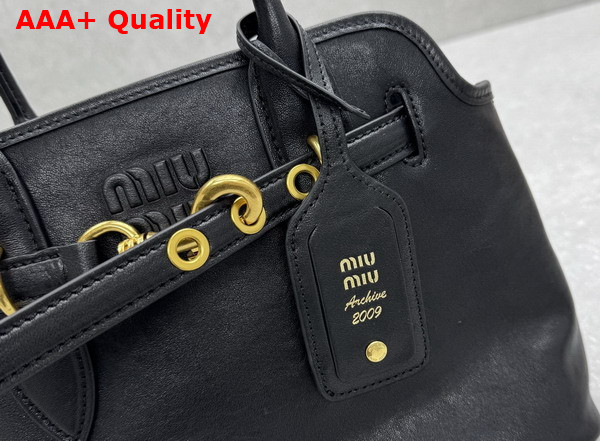 Miu Miu Small Aventure Nappa Leather Bag in Black 5BA292 Replica
