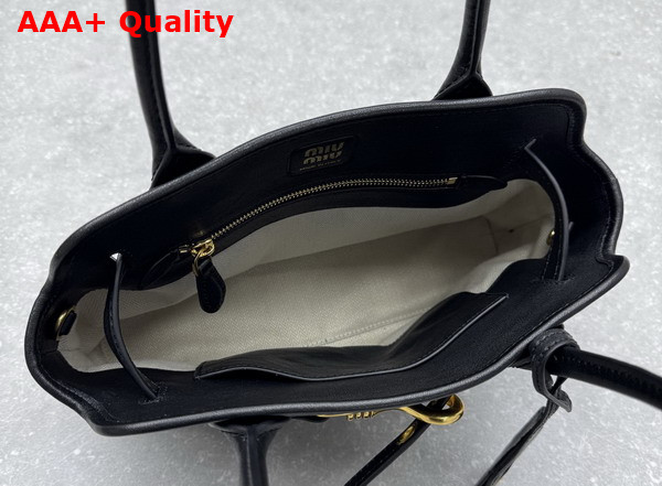 Miu Miu Small Aventure Nappa Leather Bag in Black 5BA292 Replica