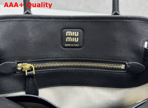Miu Miu Small Aventure Nappa Leather Bag in Black 5BA292 Replica