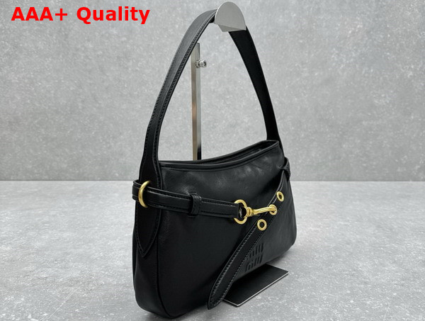 Miu Miu Small Aventure Nappa Leather Bag in Black 5BC182 Replica