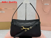 Miu Miu Small Aventure Nappa Leather Bag in Black 5BC182 Replica