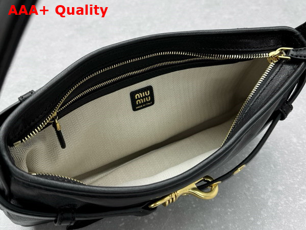 Miu Miu Small Aventure Nappa Leather Bag in Black 5BC182 Replica