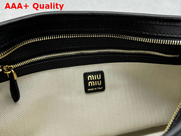 Miu Miu Small Aventure Nappa Leather Bag in Black 5BC182 Replica