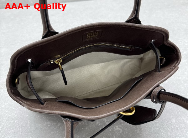 Miu Miu Small Aventure Nappa Leather Bag in Briarwood 5BA292 Replica