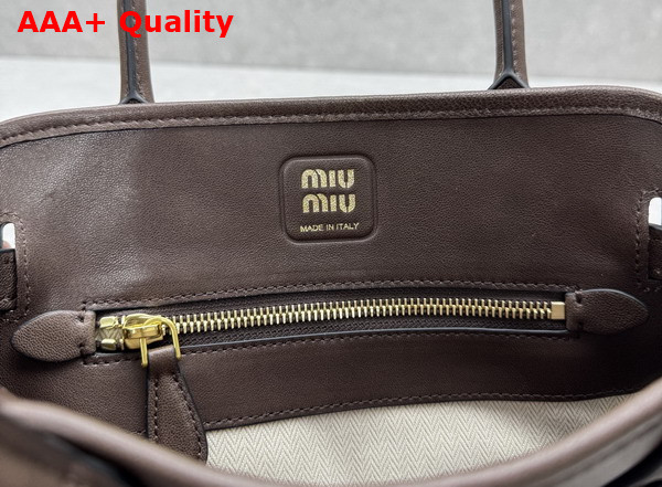 Miu Miu Small Aventure Nappa Leather Bag in Briarwood 5BA292 Replica
