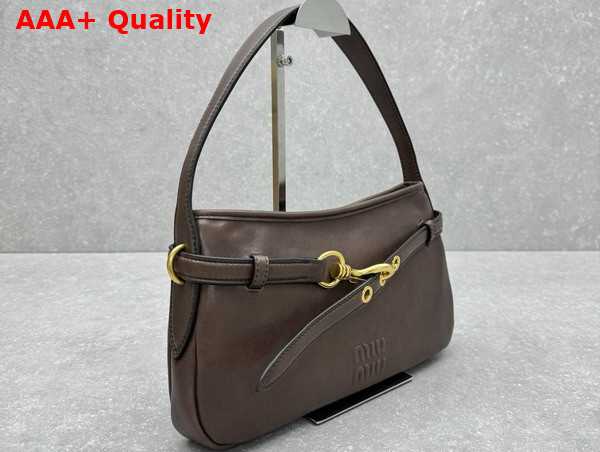 Miu Miu Small Aventure Nappa Leather Bag in Briarwood 5BC182 Replica