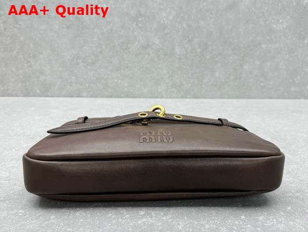 Miu Miu Small Aventure Nappa Leather Bag in Briarwood 5BC182 Replica