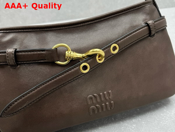 Miu Miu Small Aventure Nappa Leather Bag in Briarwood 5BC182 Replica