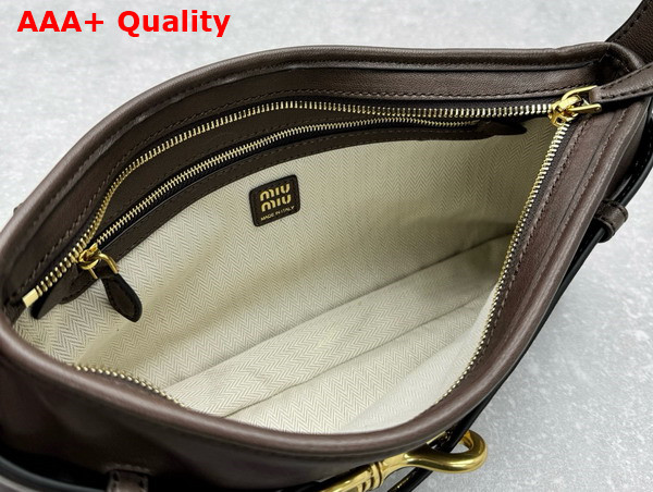Miu Miu Small Aventure Nappa Leather Bag in Briarwood 5BC182 Replica