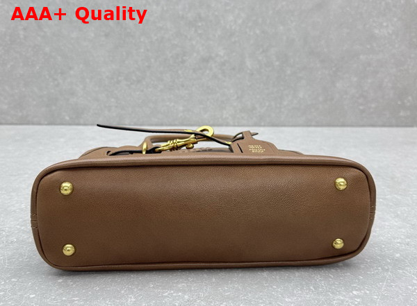 Miu Miu Small Aventure Nappa Leather Bag in Oak 5BA292 Replica