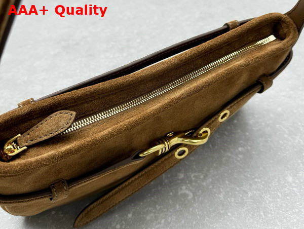 Miu Miu Small Aventure Suede Bag in Oak 5BC182 Replica