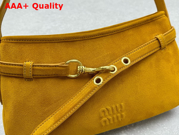 Miu Miu Small Aventure Suede Bag in Whiskey 5BC182 Replica