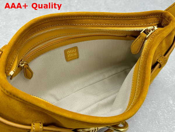 Miu Miu Small Aventure Suede Bag in Whiskey 5BC182 Replica