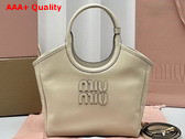 Miu Miu Small IVY Leather Bag in Beige Replica