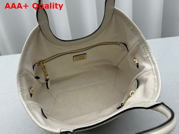 Miu Miu Small IVY Leather Bag in Chalk White Replica