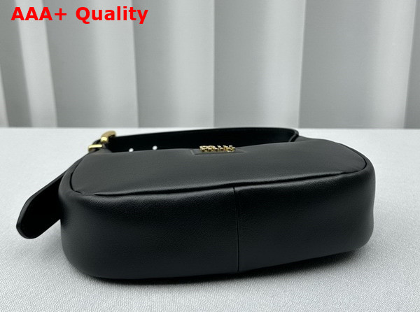 Miu Miu Small Leather Hobo Bag in Black 5BC161 Replica