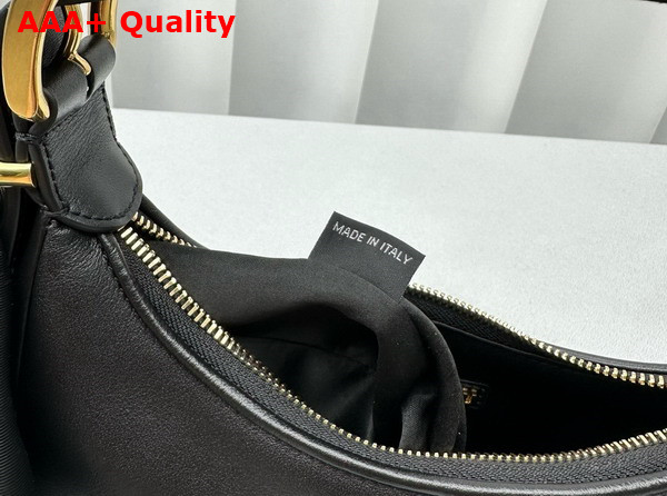 Miu Miu Small Leather Hobo Bag in Black 5BC161 Replica