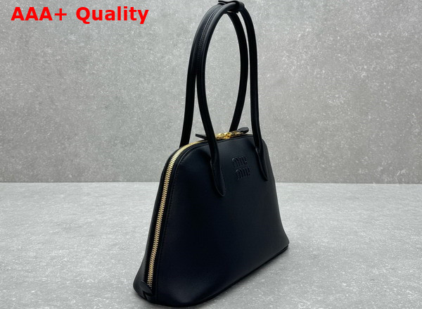Miu Miu Small Leather Top Handle Bag in Black 5BA290 Replica