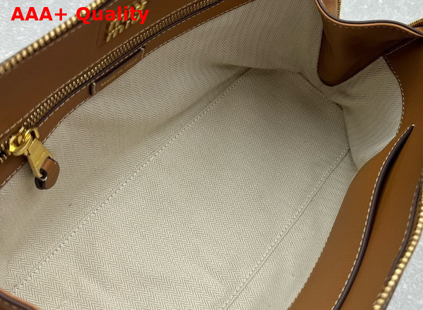 Miu Miu Small Leather Top Handle Bag in Cognac 5BA290 Replica