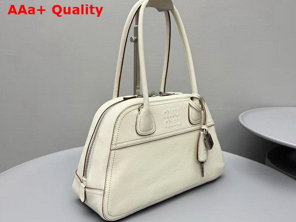Miu Miu Small Vivant Nappa Leather Bag in Chalk White 5BB199 Replica