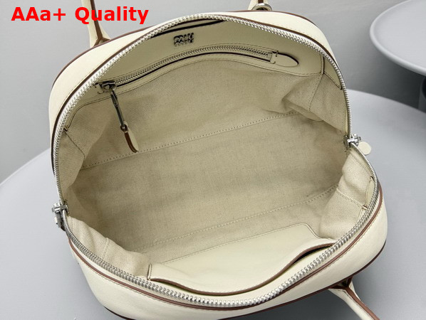 Miu Miu Small Vivant Nappa Leather Bag in Chalk White 5BB199 Replica