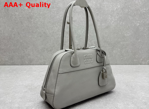 Miu Miu Small Vivant Nappa Leather Bag in Granite Gray 5BB199 Replica
