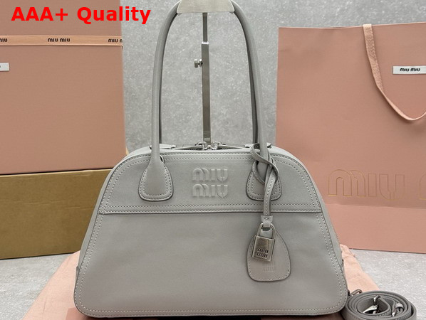 Miu Miu Small Vivant Nappa Leather Bag in Granite Gray 5BB199 Replica