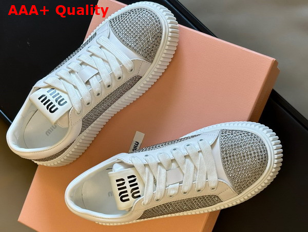 Miu Miu Strass Sneaker in Grey Replica