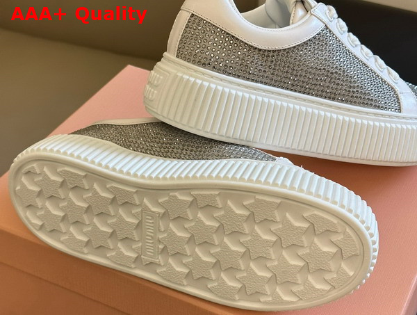 Miu Miu Strass Sneaker in Grey Replica