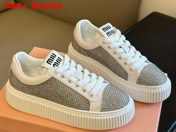 Miu Miu Strass Sneaker in Grey Replica