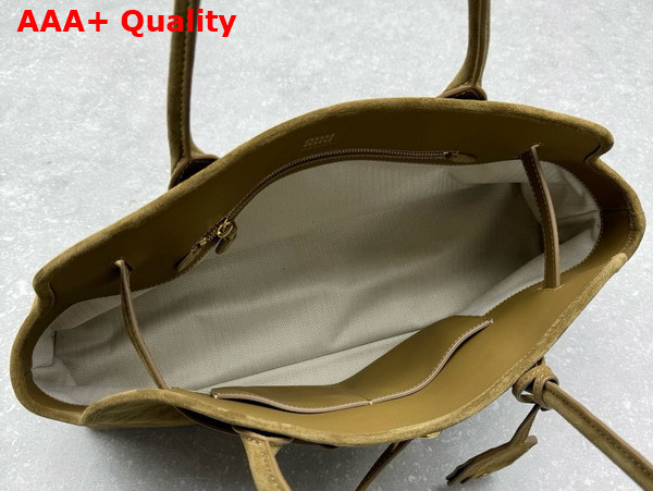 Miu Miu Suede Aventure Bag in Olive Green 5BG310 Replica