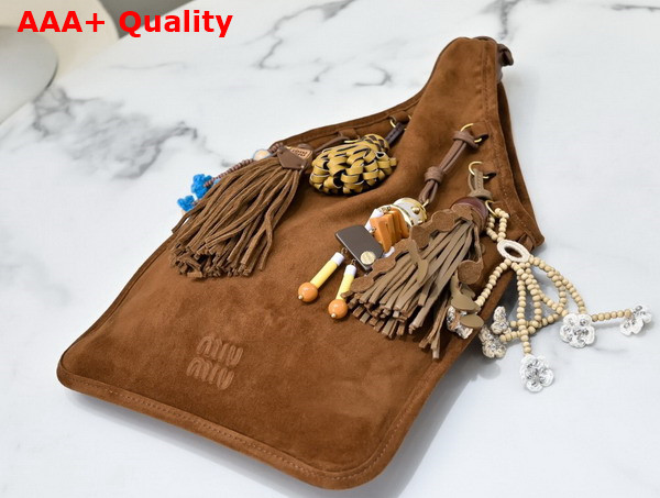 Miu Miu Suede Bag with Trick in Oak 5BA295 Replica