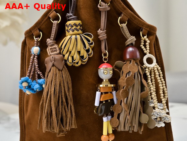 Miu Miu Suede Bag with Trick in Oak 5BA295 Replica