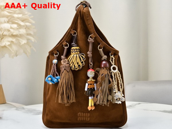 Miu Miu Suede Bag with Trick in Oak 5BA295 Replica