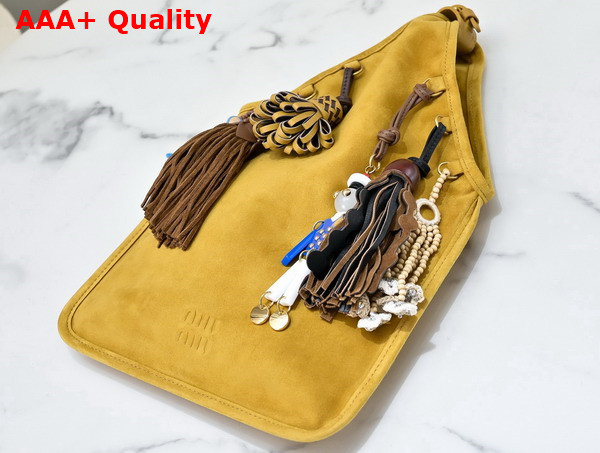 Miu Miu Suede Bag with Trick in Whiskey 5BA295 Replica