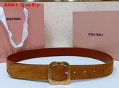 Miu Miu Suede Belt in Tobacco 5CC663 Replica