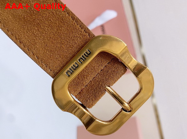 Miu Miu Suede Belt in Tobacco 5CC663 Replica
