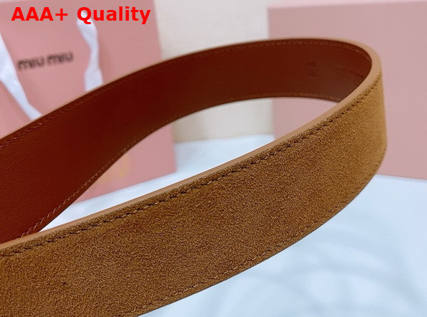 Miu Miu Suede Belt in Tobacco 5CC663 Replica
