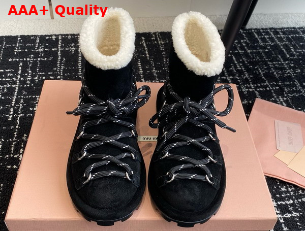 Miu Miu Suede Booties in Black Replica