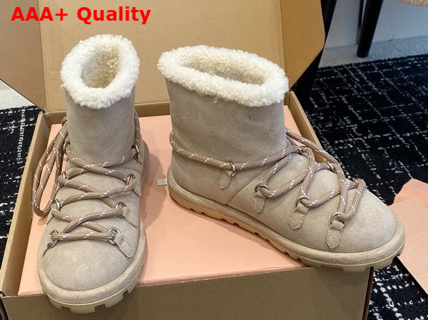 Miu Miu Suede Booties in Desert Beige 5T314E Replica