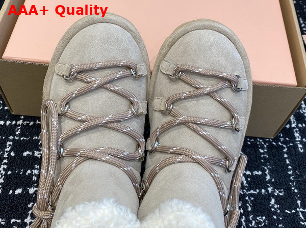Miu Miu Suede Booties in Desert Beige 5T314E Replica