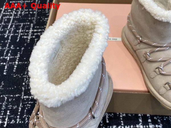 Miu Miu Suede Booties in Desert Beige 5T314E Replica