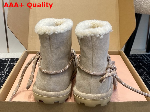 Miu Miu Suede Booties in Desert Beige 5T314E Replica